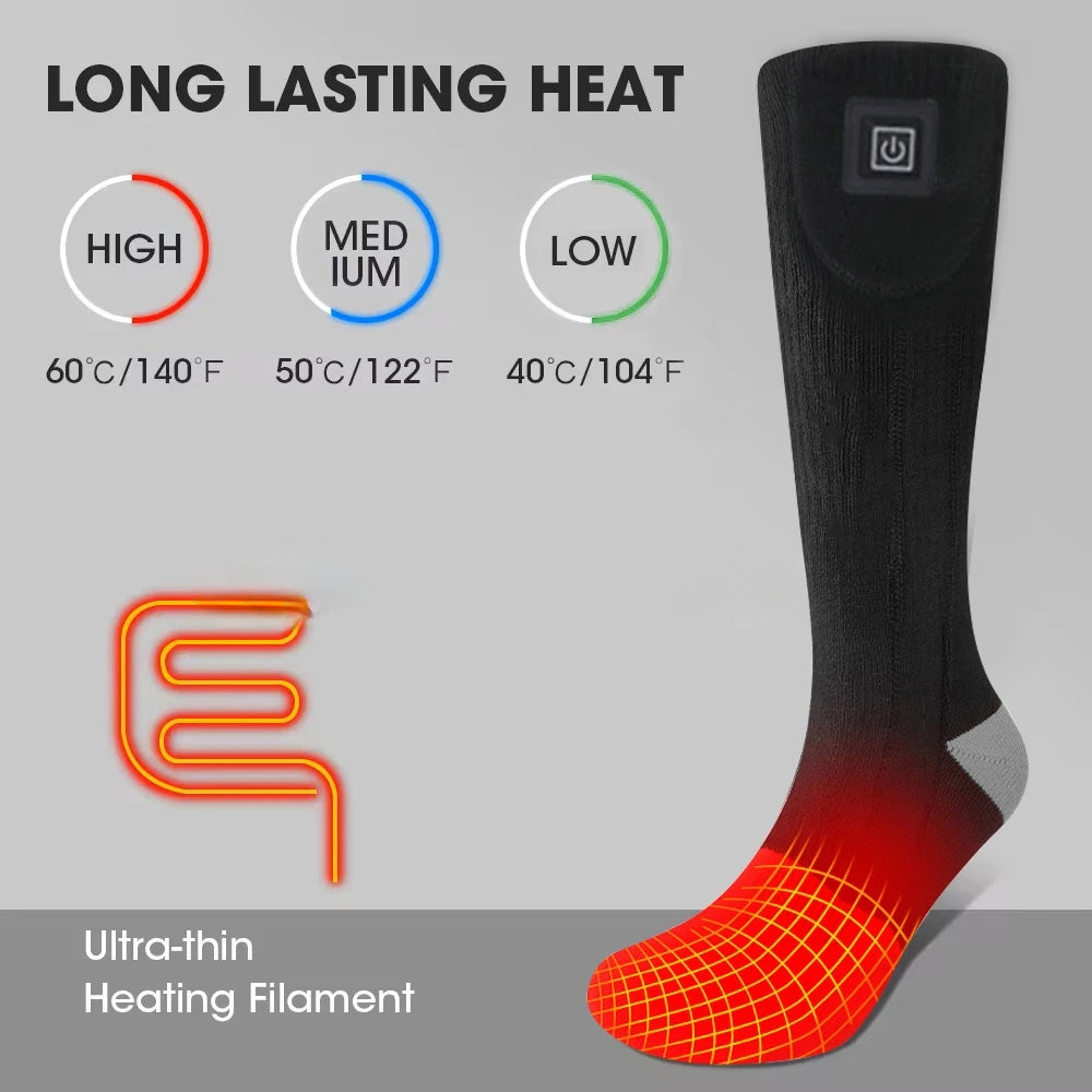 Winter Heated Socks - Thermal &amp; Comfortable for Outdoor Sports